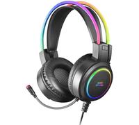 ERSAN-MARSGAMING MHAX Noir, Casque Gaming RGB Multiplat + Mic Amovible, 53 mm HiFi Grande