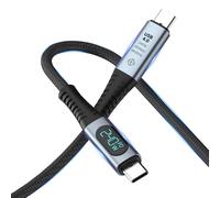 ERSAN-MOSHOU Câble USB 4 240W pour Thunderbolt 3, 3.3ft Câble USB C avec écran LCD 8K@60Hz 40Gbps Thunderbolt 3 Cable, Fast Charging Cable for MacBook Pro/Air iPad Pixel/PS5 (bouchon droit)