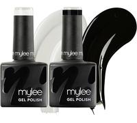 Ersan-Mylee Set De Vernis À Ongles Semipermanent Noir Et Blanc 2x8ml [Cruella] - Uv/Led Nail Art, Manucure Et Pédicure Durable, Usage Professionnel Et Domestique, Vegan & Cruelty Free
