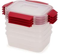 Ersan-Nest Lock Set De Boîtes Alimentaires Rectangulaires 4 Pièces, Empilable, Couvercles Hermétiques, Sans Bpa, 1,1l