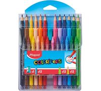Ersan-- Pack Coloriage Color`Peps - 12 Crayons De Couleur + 12 Feutres Ocean + 12 Craies Wax + 1 Taille-Crayons - Couleurs Vives Et Durables - Innovation Et Qualité