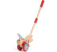 ERSAN-Papillon Jouet en Bois Enfant 1 an et Plus - Jouet à Tirer, Bâton à Pousser - Motricité, Imagination & Dextérité de l'enfant - Jouet 1 an 100% Sûr - Taille du Manche Adaptable