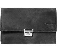 ERSAN-Portefeuille de serveur en cuir - Portefeuille pour homme et femme - Sans étui - Avec compartiments à billets et grand compartiment à monnaie - Pour la restauration, les taxi, Gris