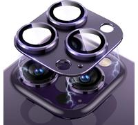 Ersan-Pour Iphone 14 Pro/Iphone 14 Pro Max Caméra Protection, Conception D'une Seule Pièce Alliage D'aluminium Verre Trempé Protection Objectif Caméra Arrière - Violet