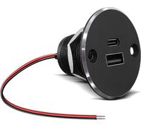 Ersan-Prise Usb 12v Chargeur Camping-Car, Tout En Aluminium Double Port Prise Usb-C 24w Pd3.0 Et Qc3.0 Pour Bateau Marine Camion Caravane Véhicule (Plus Grand 1)