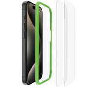 Ersan-Protection D'écran Antimicrobienne Screenforce Temperedglass Pour Iphone 15 Pro, Verre Trempé, Fine, Transparente, Antirayure, Support Easy Align Pour Pose Sans Bulle D'air, Pack De 2