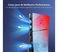 ERSAN-PS5 Slim Silent Enhanced Cooling Fan with Adjustable Speed, Auto Power on/Off, with USB 3.0 Port, Efficient Cooling System for Both PS5 Slim Disc and Digital Editions