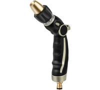 ERSAN-RESTMO Pistolet d'arrosage avec Buse en Laiton, Métal Pulvérisateur de Jardin Robuste à haute pression, 4 Modèles Pistolet avec Débit d'eau Contrôle pour Lavage de Voiture, Arroser Plantes- Noi