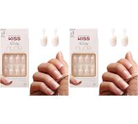 Ersan-Salon Acrylique French Nude Collection À Couper Le Souffle, Comprend 28 Vrais Faux Ongles De Longueur Courte, De La Colle, Une Lime Et Un Bâton De Manucure (Lot De 2)