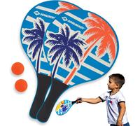 Ersan-Set Beach Paddle Ocean, 2 Raquettes En Bois Laqué, 2 Balles, Dans Un Sac En Filet Refermable, Le Classique Jeux De Plage, 970157