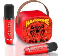 ERSAN-Spider Jouet Garcon 3-12 Ans, Micro Karaoke Enfant avec 2 Micro sans Fil Bluetooth, Enceinte Karaoké Enfant Cadeau Garçon 3-10 Ans Micro Enfant pour Chanter