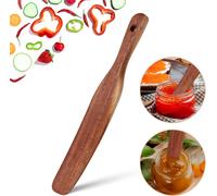 ERSAN-Spurtle en bois fin en teck pour entrée de levain, étalage, pâtisserie, cuillère à mélanger, bâton à mélanger atteignant le fond du bocal grattoir ustensiles de cuisine pour la cuisson du pain