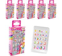 Ersan-Sticker Nails Galupy Unicorn - Faux Ongles Autocollants Enfant Motif Licorne, 144 Capsules (72 Paires)