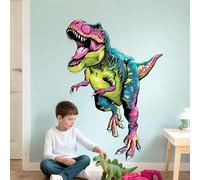 Ersan-Stickers Muraux Enfant Dinosaures Grands Autocollant Mural Colorés De Tyrannosaurus Déco Murale Dino Pour Garçon Chambre Enfant Nursery Salle De Jeu