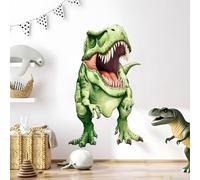 Ersan-Stickers Muraux Enfant Dinosaures Grands Autocollant Mural Vert De Tyrannosaurus Déco Murale Dino Pour Garçon Chambre Enfant Nursery Salle De Jeu