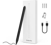 ERSAN-Stylet pour Surface, Stylo Surface Chargement Rapide pour Microsoft Surface Pro 7/8/9/X/6/5/4/3, Stylet Numérique à Double Extrémité pour Surface Pro/Book/Laptop/Go/Studio, 4096 Pression, Noir