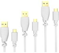 ERSAN-\u2013 3x 1m Câble Micro USB (USB 2.0, câble de charge et synchro, blanc)