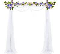 Ersan-Voilage Pour Arche De Mariage, Mariage Voilage Drapés, Rideau Photo En Tulle, Pour Fond Du Studio, Décorations De Mariage, Rideau De Fond De Scène (Blanc)