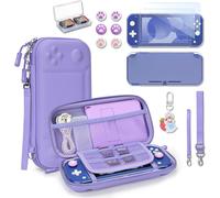 Ersan-Younik Étui Switch Lite, Pochette Switch Lite 14 En 1 Avec Étui De Transport, Coque Switch Lite Transparent, Étui Pour Cartes De Jeu, 2 Protecteurs D'écran, Violet Étui De Transport Pour Switch