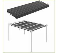 Ersatzdach pour Pergola - Outsunny - 3,5x2,5m - Entwässerungslöcher &amp Sonnenschutz - Gris Foncé