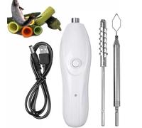 ERSDM Vide-légumes, vide-courgettes électrique sans fil portable, vide-fruits avec 2 têtes de coupe, grattoir électrique en acier inoxydable 30 W, rechargeable