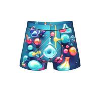 ERSDWRE Abstrait Science Chimie Illustration Impression 3D Sous-vêtements confortables pour hommes Nouveauté Hommes Boxer Slip Respirant Boxer Slip, Noir , S