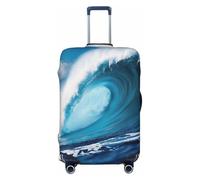 ERSDWRE Big Sea Wave Housse de protection élastique pour bagage Compatible avec accessoires de voyage 45,7 à 81,3 cm, Noir , M