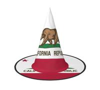 ERSDWRE Chapeau de sorcière imprimé drapeau de la Californie - Accessoires de cosplay pour Halloween, Noël, carnavals, bal masqué