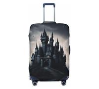 ERSDWRE Dark Fairy Tale Castle02 Housse de bagage élastique pour valise Compatible avec accessoires de voyage de 45,7 à 81,3 cm, Noir , M