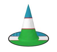 ERSDWRE Drapeau de la République d'Ouzbékistan Imprimé Chapeau de sorcière Chapeau de magicien Accessoires Cosplay pour Halloween Noël Carnavals Mascarade