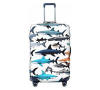 ERSDWRE Housse de bagage élastique à motif requins pour valise de 45,7 à 81,3 cm - Accessoires de voyage, Noir , XL