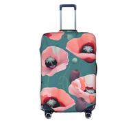 ERSDWRE Housse de bagage élastique avec imprimé coquelicots pastel, convient aux accessoires de voyage de 45,7 à 81,3 cm, Noir , S