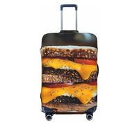 ERSDWRE Housse de bagage élastique avec imprimé sandwichs au fromage, convient aux accessoires de voyage de 45,7 à 81,3 cm, Noir , L