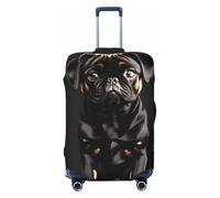 ERSDWRE Housse de bagage élastique avec motif carlin noir mignon - Taille standard - 2_00x - Convient aux accessoires de voyage de 45,7 à 81,3 cm, Noir , L