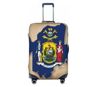 ERSDWRE Housse de bagage élastique avec motif drapeau abstrait du Maine Map01 - Convient aux accessoires de voyage de 45,7 à 81,3 cm, Noir , M