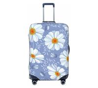 ERSDWRE Housse de bagage élastique imprimée chrysanthème bleu pour valises de 45,7 à 81,3 cm, Noir , S