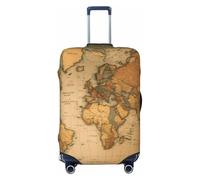 ERSDWRE Housse de protection élastique pour valise avec imprimé carte du monde - Convient aux accessoires de voyage de 45,7 à 81,3 cm, Noir , M