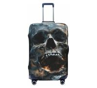 ERSDWRE Housse de protection élastique pour valise, motif tête de mort, fantôme, horreur, convient aux accessoires de voyage de 45,7 à 81,3 cm, Noir , S
