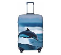 ERSDWRE Killer Whale Housse de bagage élastique avec motif dauphin et mer 1 pour bagage de 45,7 à 81,3 cm, Noir , L