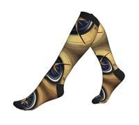 ERSDWRE Law of the Compass Chaussettes de compression imprimées navigation pour homme et femme 15-20 mmhg Soutien gradué, pour voyage, course à pied, sport, 3 noir, Taille unique