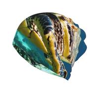 ERSDWRE Lord Howe Island Sea Turtle Print Skull Caps Stretch Multifonction Skull Cap Bonnet pour Sports Cyclisme Hiver Extérieur Noir