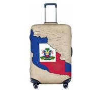 ERSDWRE Map03 Housse de bagage élastique avec motif drapeau haïtien abstrait compatible avec 45,7 à 81,3 cm Accessoires de voyage, Noir , S