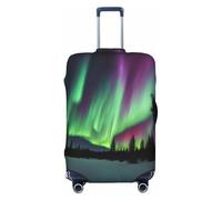 ERSDWRE Northern Lights Housse de bagage élastique pour valise Compatible avec accessoires de voyage 45,7 à 81,3 cm, Noir , M