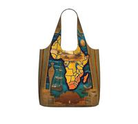 ERSDWRE Sac de rangement abstrait imprimé carte du monde | Sacs d'épicerie réutilisables pliables en polyester léger et lavable Grand sac fourre-tout pour le shopping quotidien