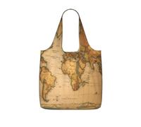 ERSDWRE Sacs d'épicerie avec imprimé carte du monde | Sacs d'épicerie réutilisables pliables en polyester léger et lavable Grand sac fourre-tout pour le shopping quotidien