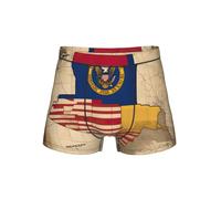 ERSDWRE Sous-vêtement confortable imprimé drapeau du Nebraska abstrait Map02 pour homme fantaisie boxer respirant caleçons boxeurs, Noir , 3XL