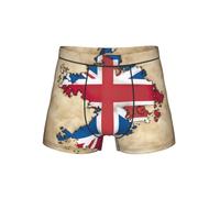ERSDWRE Sous-vêtement confortable imprimé drapeau géorgien abstrait Map02 pour homme fantaisie boxer respirant, Noir , 4XL