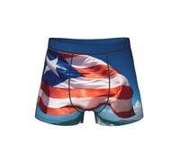 ERSDWRE Sous-vêtements confortables pour homme avec imprimé drapeau de Porto Rico - Boxer respirant, Noir , M