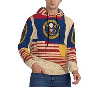 ERSDWRE Sweat à capuche à manches longues pour homme avec motif drapeau abstrait du Nebraska Map02, Noir , S