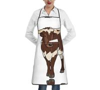 ERSDWRE Tablier de cuisine avec poches - Unisexe - Imprimé vache - Pour cuisine, barbecue, jardinage